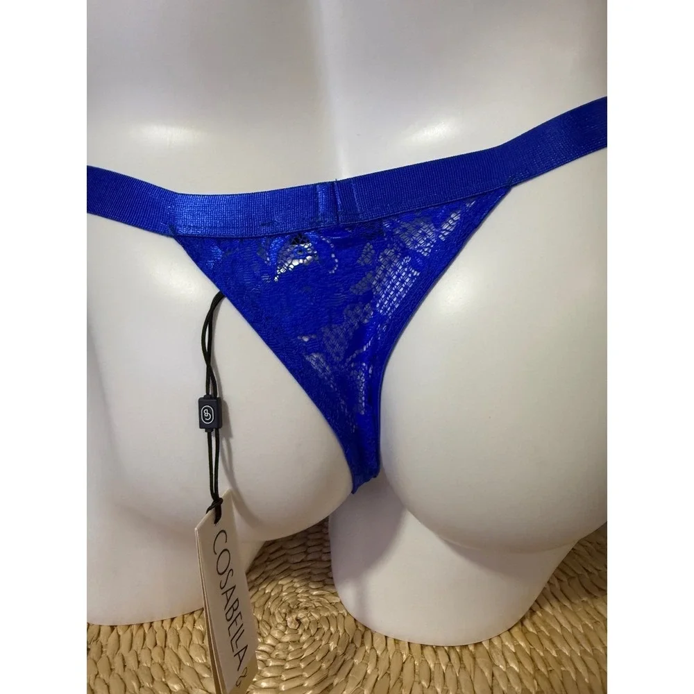 Cosabella Never Say Never Men's Lace‎ Thong Brief Cobalto  Size M